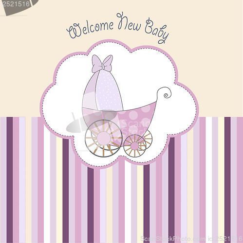 Image of baby girl announcement card