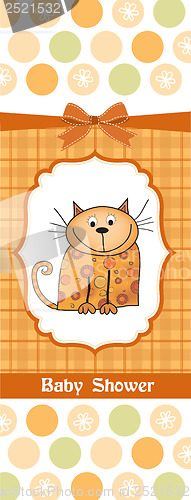 Image of new baby shower card with cat