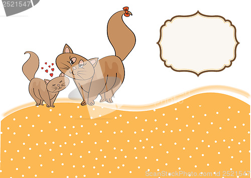 Image of new baby kitten with his mother