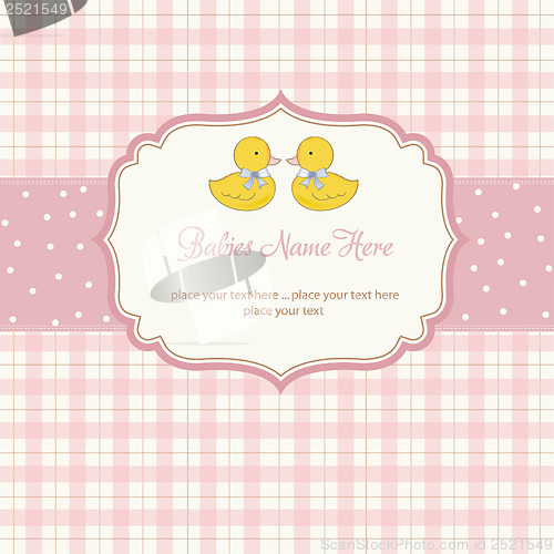 Image of delicate babies twins shower card