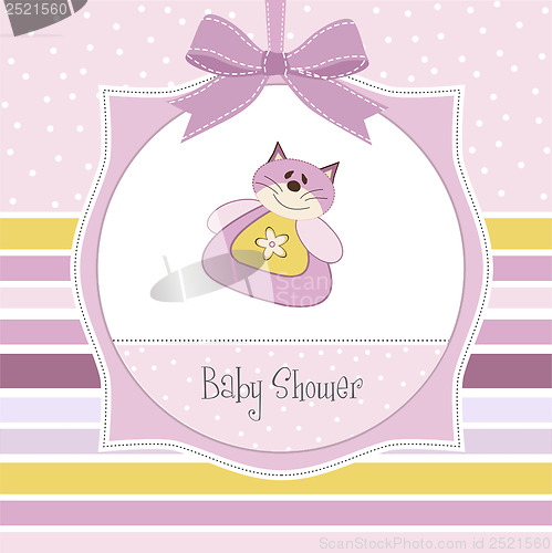 Image of new baby girl announcement card