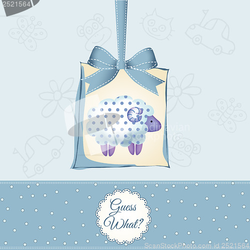 Image of cute baby shower card with sheep