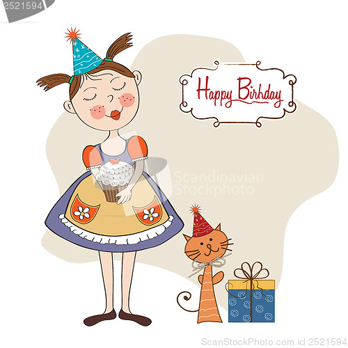 Image of girl with birthday cake