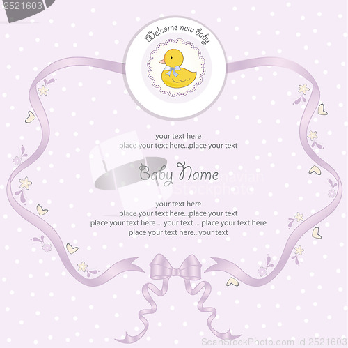 Image of baby girl shower card