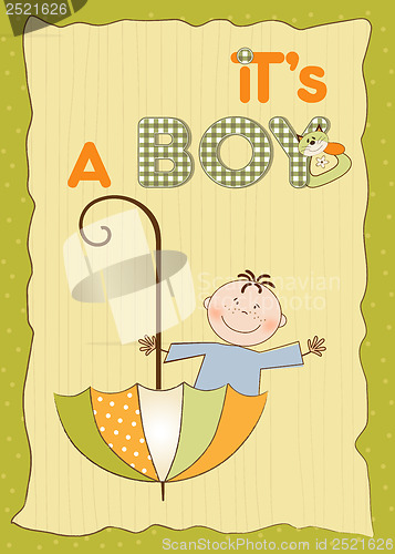 Image of baby shower card with umbrella