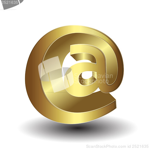 Image of Metallic email symbol on isolated background