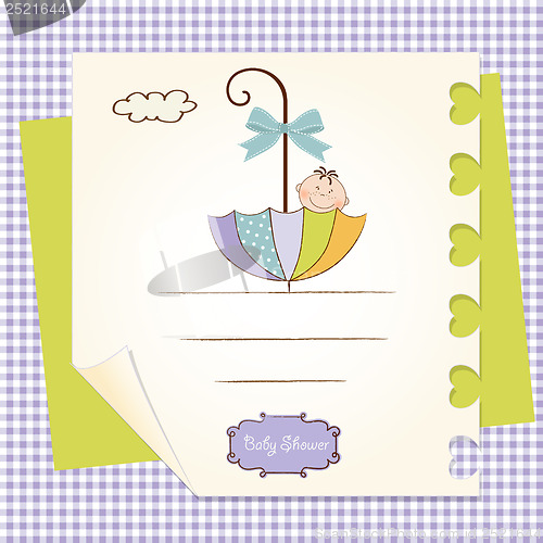 Image of baby shower card with umbrella