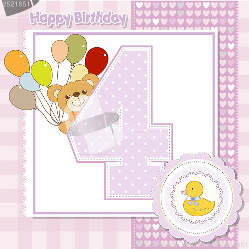 Image of the fourth anniversary of the birthday card