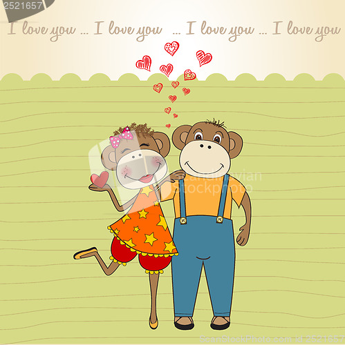 Image of monkeys couple in love