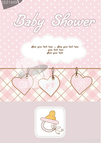 Image of baby girl shower card