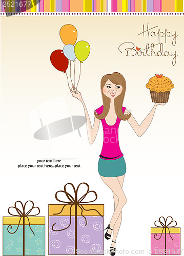 Image of Sweet Sixteen Birthday card with young girl