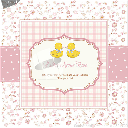 Image of delicate babies twins shower card