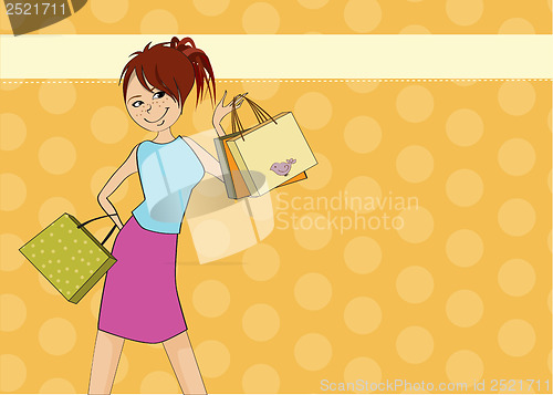 Image of pretty girl at shopping