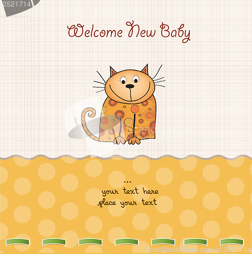 Image of new baby shower card with cat