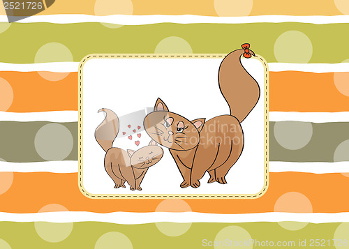 Image of new baby kitten with his mother