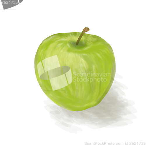 Image of a green apple on a white background