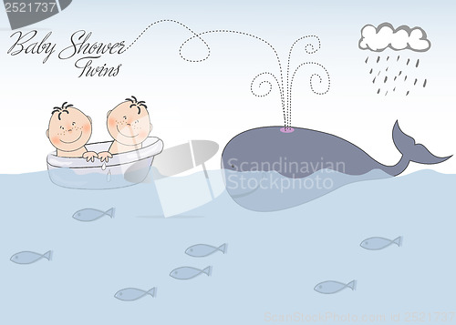 Image of baby twins shower announcement