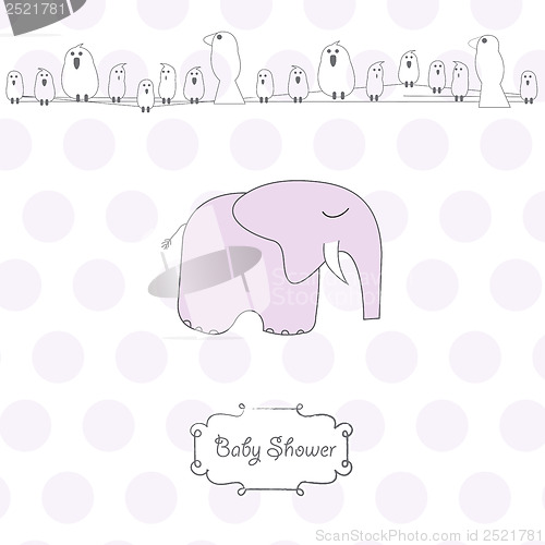 Image of romantic baby girl announcement card