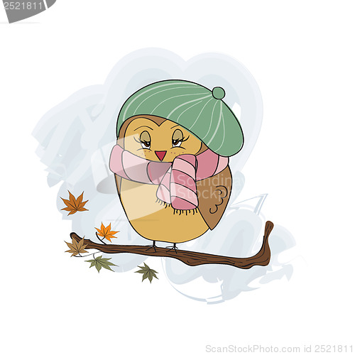 Image of cute female bird on the branch