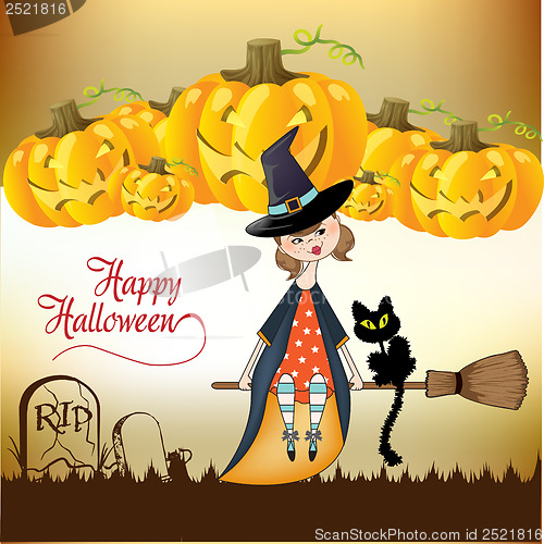 Image of Halloween witch background