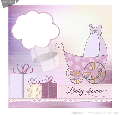 Image of baby girl announcement card