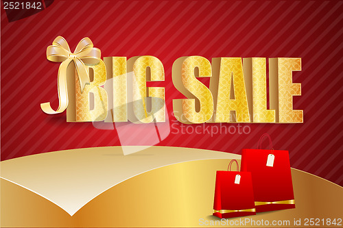 Image of 3D big sale, made of pure, beautiful luxury gold