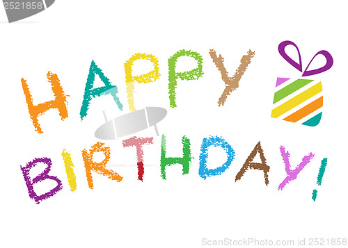 Image of Happy Birthday Greeting Card - Vector Illustration