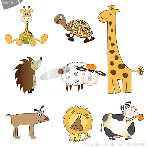 Image of funny animals items set in vector format, isolated on white back