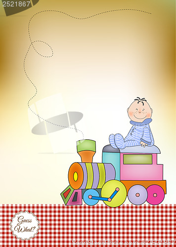 Image of customizable birthday greeting card with train