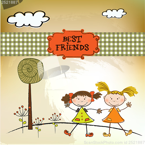 Image of two little girls best friends