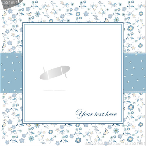 Image of invitation with flowers and white background