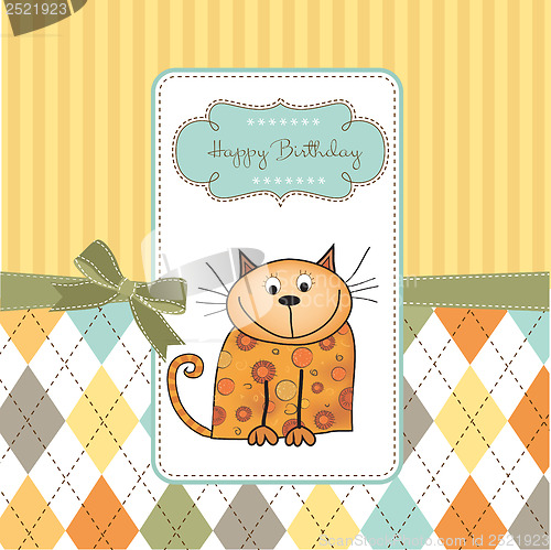 Image of new baby shower card with cat