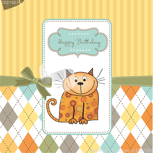 Image of new baby shower card with cat