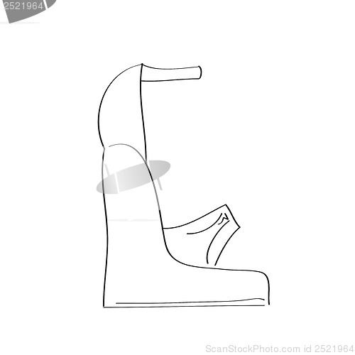 Image of Shoes on a high heel isolated on white background