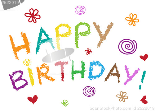 Image of Happy Birthday Greeting Card - Vector Illustration