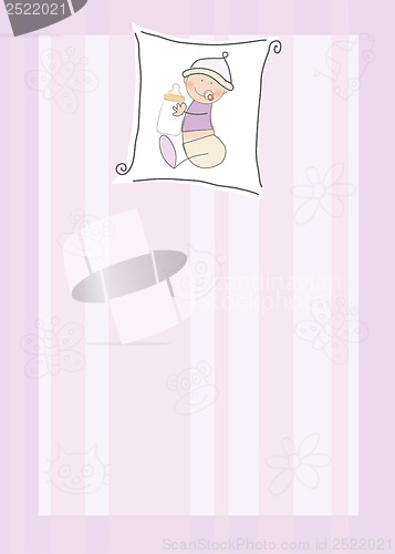 Image of new baby announcement card with kid