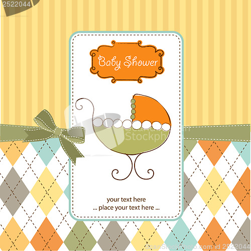 Image of baby shower card with stroller