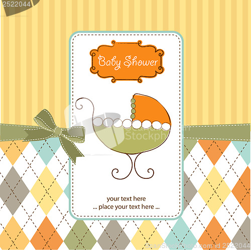 Image of baby shower card with stroller