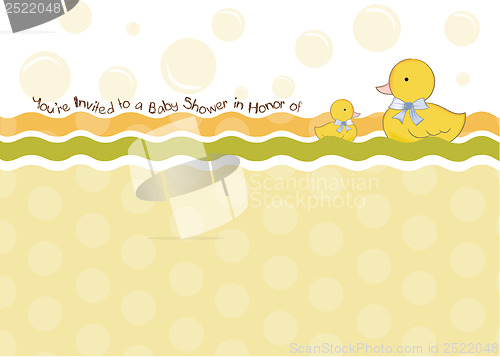 Image of baby shower card with duck toys