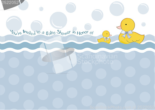 Image of baby shower card with duck toys
