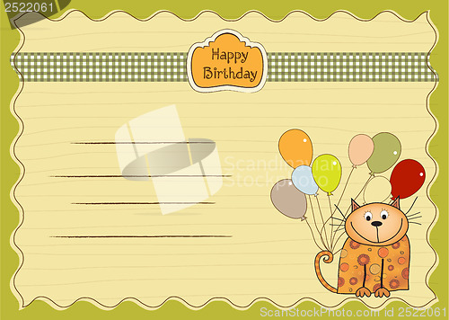 Image of new baby shower card with cat