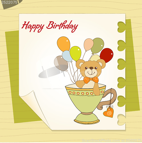 Image of baby shower card with cute teddy bear