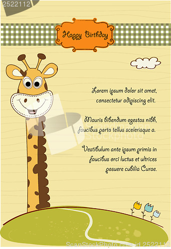 Image of birthday greeting card with giraffe