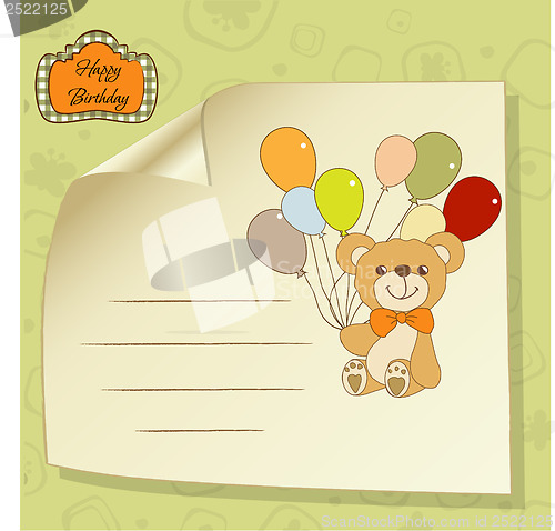 Image of baby shower card with cute teddy bear