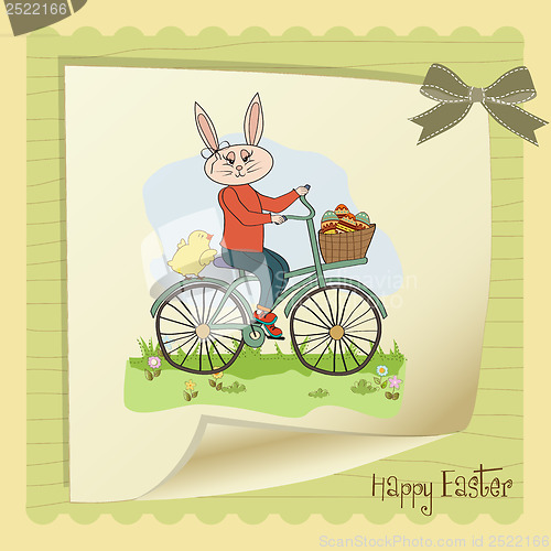 Image of Easter bunny with a basket of Easter eggs