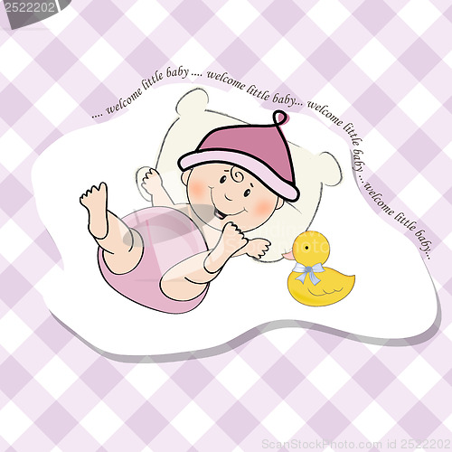 Image of baby girl shower card