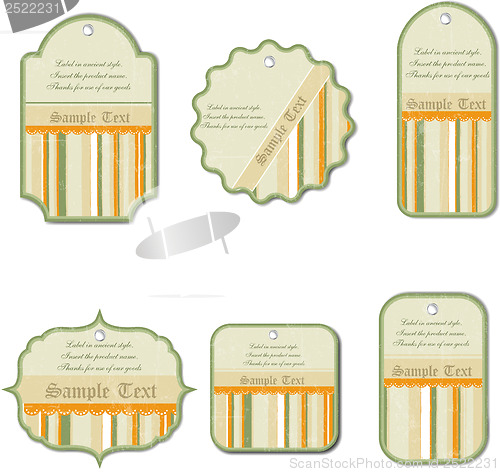 Image of set of vintage labels isolated on white background