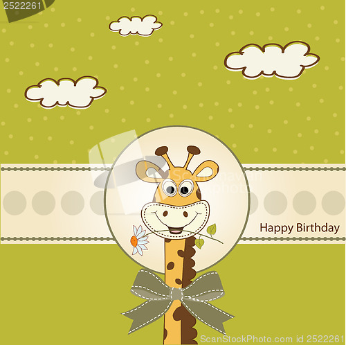 Image of birthday greeting card with giraffe