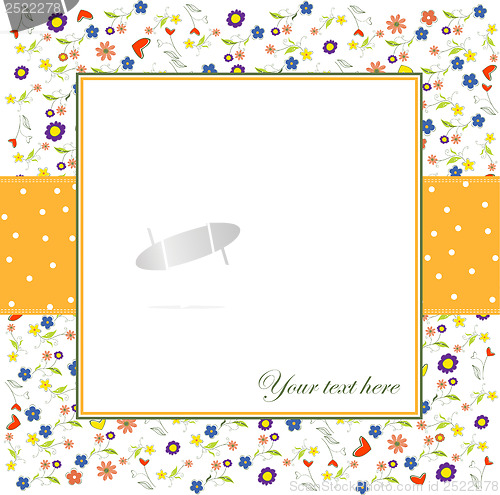 Image of invitation with flowers and white background