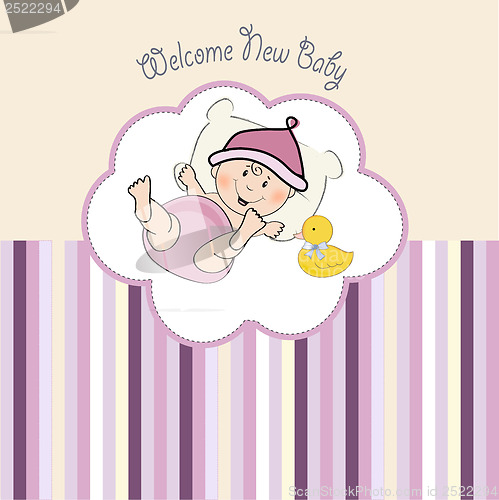 Image of baby girl shower card